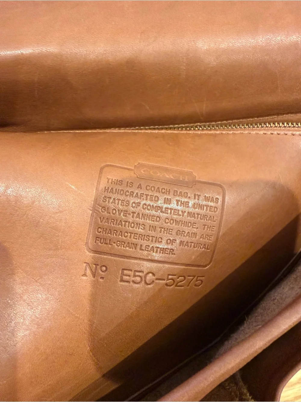 vintage Coach Prescott briefcase in British tan leather 5275